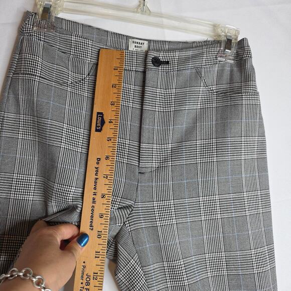 Sunday Best Sz2 Black n White Houndstooth Check Plaids Freshman Straight pants - Picture 11 of 13